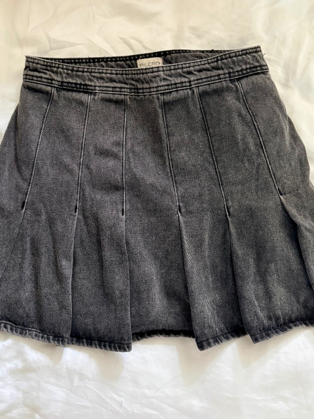 Anthropologie PILCRO PLEATED DENIM MINI SKIRT